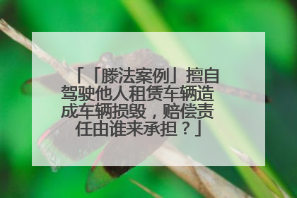 「滕法案例」擅自驾驶他人租赁车辆造成车辆损毁，赔偿责任由谁来承担？