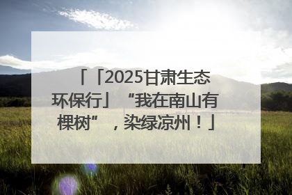 「2025甘肃生态环保行」“我在南山有棵树”，染绿凉州！