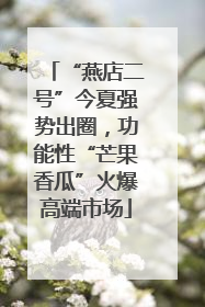 “燕店二号”今夏强势出圈，功能性“芒果香瓜”火爆高端市场