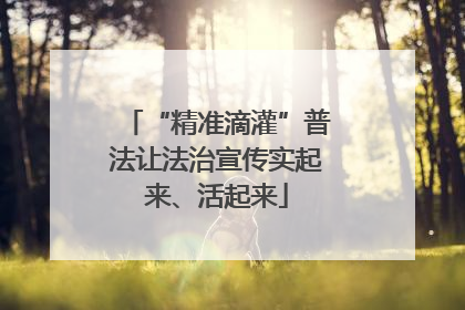 “精准滴灌”普法让法治宣传实起来、活起来