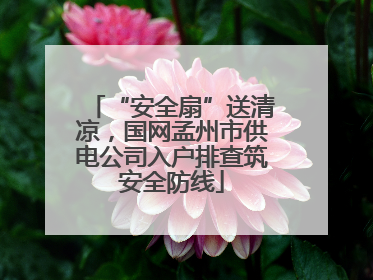 “安全扇”送清凉，国网孟州市供电公司入户排查筑安全防线