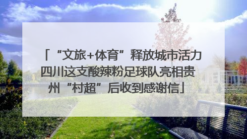 “文旅+体育”释放城市活力 四川这支酸辣粉足球队亮相贵州“村超”后收到感谢信