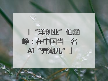 “洋创业”伯涵峥：在中国当一名AI“弄潮儿”