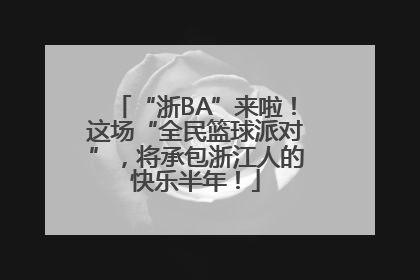 “浙BA”来啦！这场“全民篮球派对”，将承包浙江人的快乐半年！