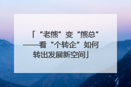 “老熊”变“熊总”——看“个转企”如何转出发展新空间