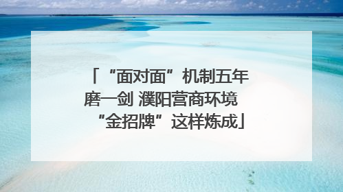 “面对面”机制五年磨一剑 濮阳营商环境“金招牌”这样炼成