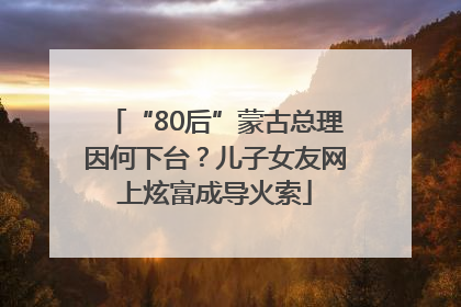“80后”蒙古总理因何下台？儿子女友网上炫富成导火索