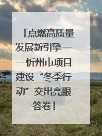 点燃高质量发展新引擎——忻州市项目建设“冬季行动”交出亮眼答卷