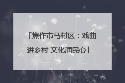 焦作市马村区：戏曲进乡村 文化润民心
