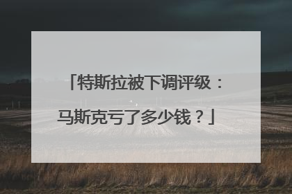 特斯拉被下调评级：马斯克亏了多少钱？