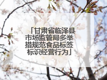 甘肃省临泽县市场监管局多举措规范食品标签标识经营行为