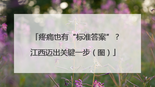疼痛也有“标准答案”？江西迈出关键一步（图）