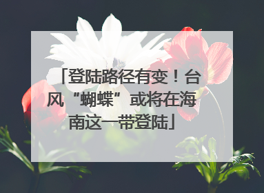 登陆路径有变！台风“蝴蝶”或将在海南这一带登陆