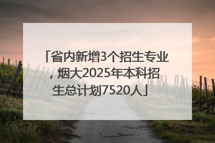 省内新增3个招生专业，烟大2025年本科招生总计划7520人
