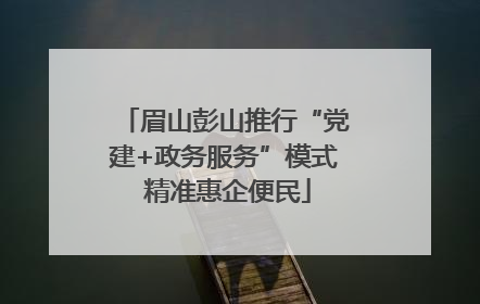 眉山彭山推行“党建+政务服务”模式 精准惠企便民