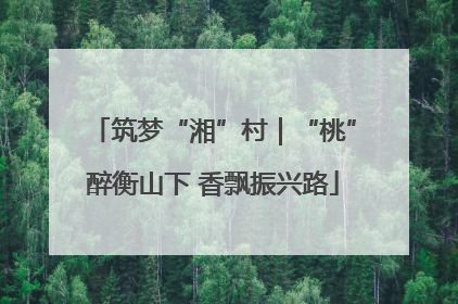 筑梦“湘”村｜“桃”醉衡山下 香飘振兴路