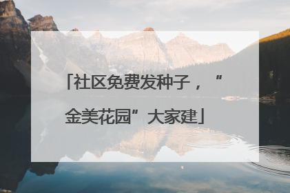 社区免费发种子，“金美花园”大家建