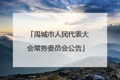 禹城市人民代表大会常务委员会公告