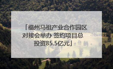 福州马祖产业合作园区对接会举办 签约项目总投资85.5亿元
