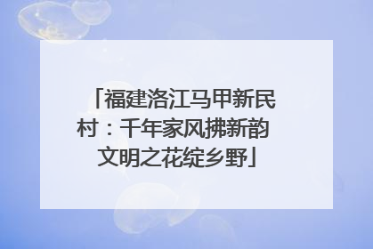 福建洛江马甲新民村：千年家风拂新韵 文明之花绽乡野