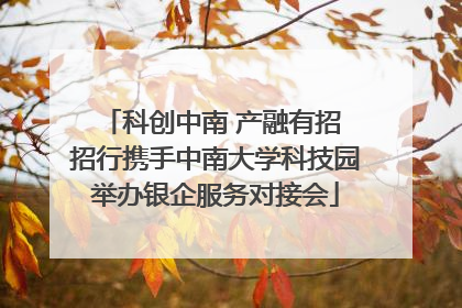 科创中南 产融有招 招行携手中南大学科技园举办银企服务对接会