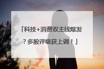 科技+消费双主线爆发？多股评级获上调！
