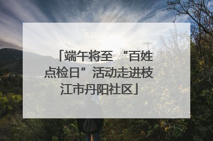 端午将至 “百姓点检日”活动走进枝江市丹阳社区