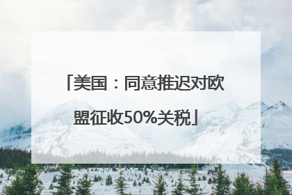 美国：同意推迟对欧盟征收50%关税