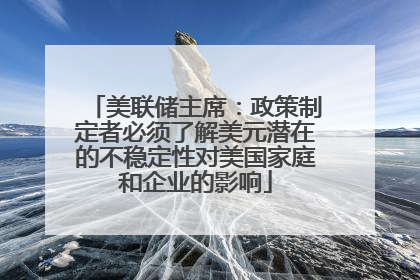 美联储主席：政策制定者必须了解美元潜在的不稳定性对美国家庭和企业的影响