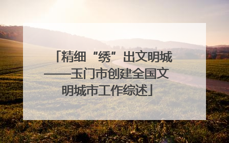 精细“绣”出文明城——玉门市创建全国文明城市工作综述