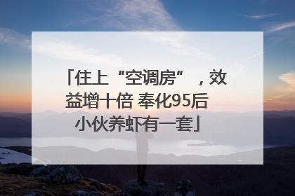 住上“空调房”，效益增十倍 奉化95后小伙养虾有一套