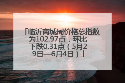 临沂商城周价格总指数为102.97点，环比下跌0.31点（5月29日—6月4日）