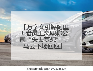 万字文引爆阿里！老员工离职称公司“失去梦想”，马云下场回应