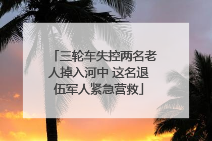 三轮车失控两名老人掉入河中 这名退伍军人紧急营救
