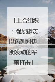 上合组织：强烈谴责以色列对伊朗发动的军事打击