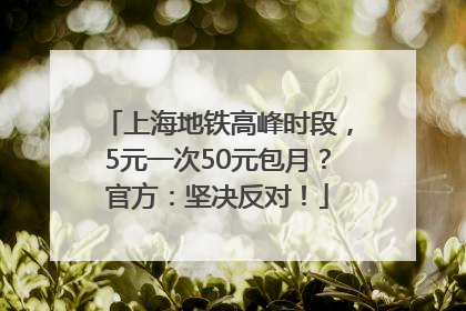 上海地铁高峰时段，5元一次50元包月？官方：坚决反对！