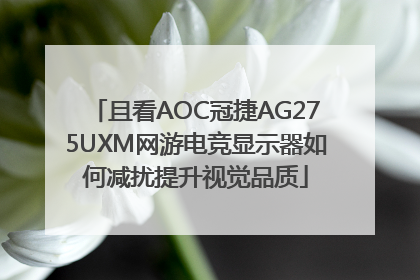 且看AOC冠捷AG275UXM网游电竞显示器如何减扰提升视觉品质