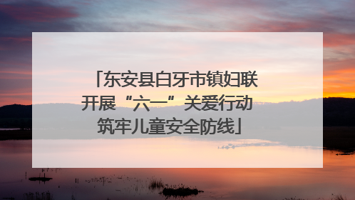东安县白牙市镇妇联开展“六一”关爱行动 筑牢儿童安全防线