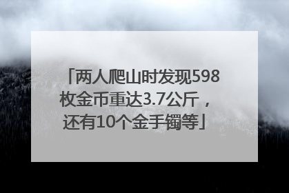 两人爬山时发现598枚金币重达3.7公斤，还有10个金手镯等
