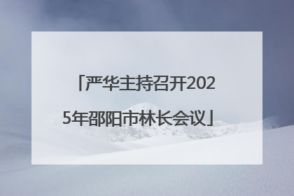 严华主持召开2025年邵阳市林长会议
