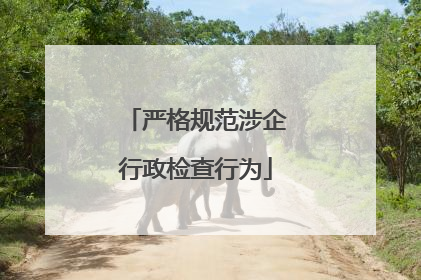 严格规范涉企行政检查行为