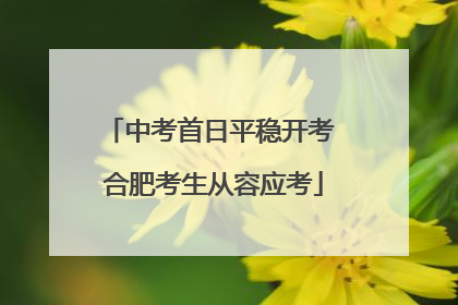 中考首日平稳开考 合肥考生从容应考