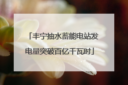 丰宁抽水蓄能电站发电量突破百亿千瓦时