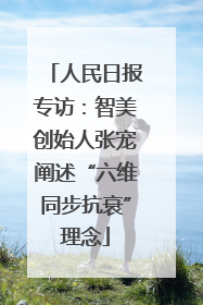 人民日报专访：智美创始人张宠阐述“六维同步抗衰”理念