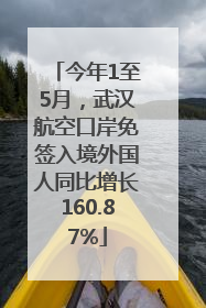 今年1至5月，武汉航空口岸免签入境外国人同比增长160.87%