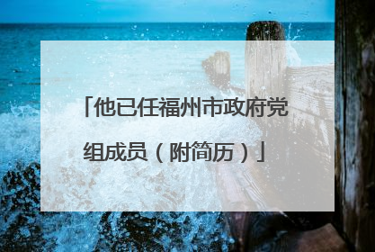 他已任福州市政府党组成员(附简历)