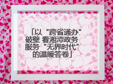 以“跨省通办”破壁 看湘潭政务服务“无界时代”的温暖答卷
