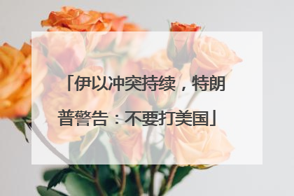 伊以冲突持续，特朗普警告：不要打美国