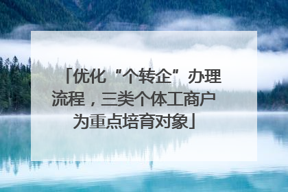 优化“个转企”办理流程，三类个体工商户为重点培育对象