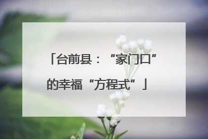 台前县：“家门口”的幸福“方程式”